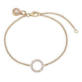 Køb dine  Fin kæde med cirkel besat med 20 hvide topazer fra Christina smykker hos Ur-Tid.dk